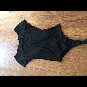 Black ribbed bodysuit